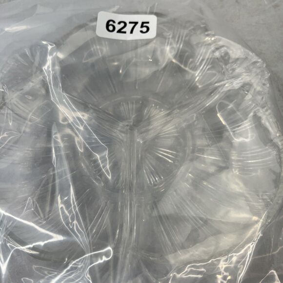 Vintage Hazel Atlas 572 Clear‎ 3-Part Relish Dish 7" - Picture 7 of 7